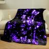 Purple Glowing Butterflies Blanket Bedroom Blanket for Livingroom Couch Lunch Break Soft Throw for Friend's Festival Gift