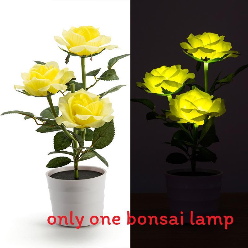 Solar Rose Garden Led Lamp With 3d Illumination For Patio And Garden Decor