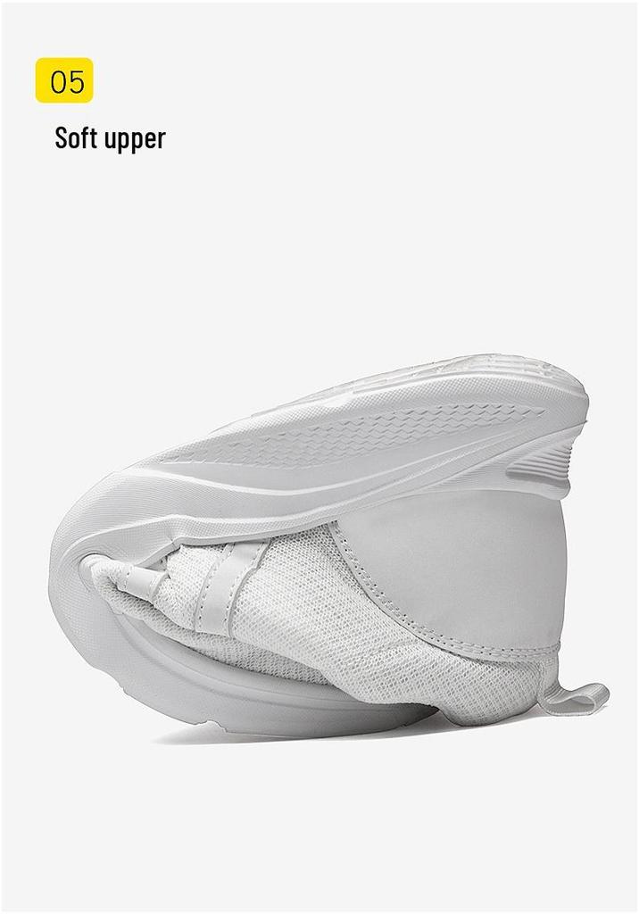 Men's Mesh Round Toe Lace-up Sport Shoes, 8CM Height Increase, Quick-dry Flat Sole, Casual Style
