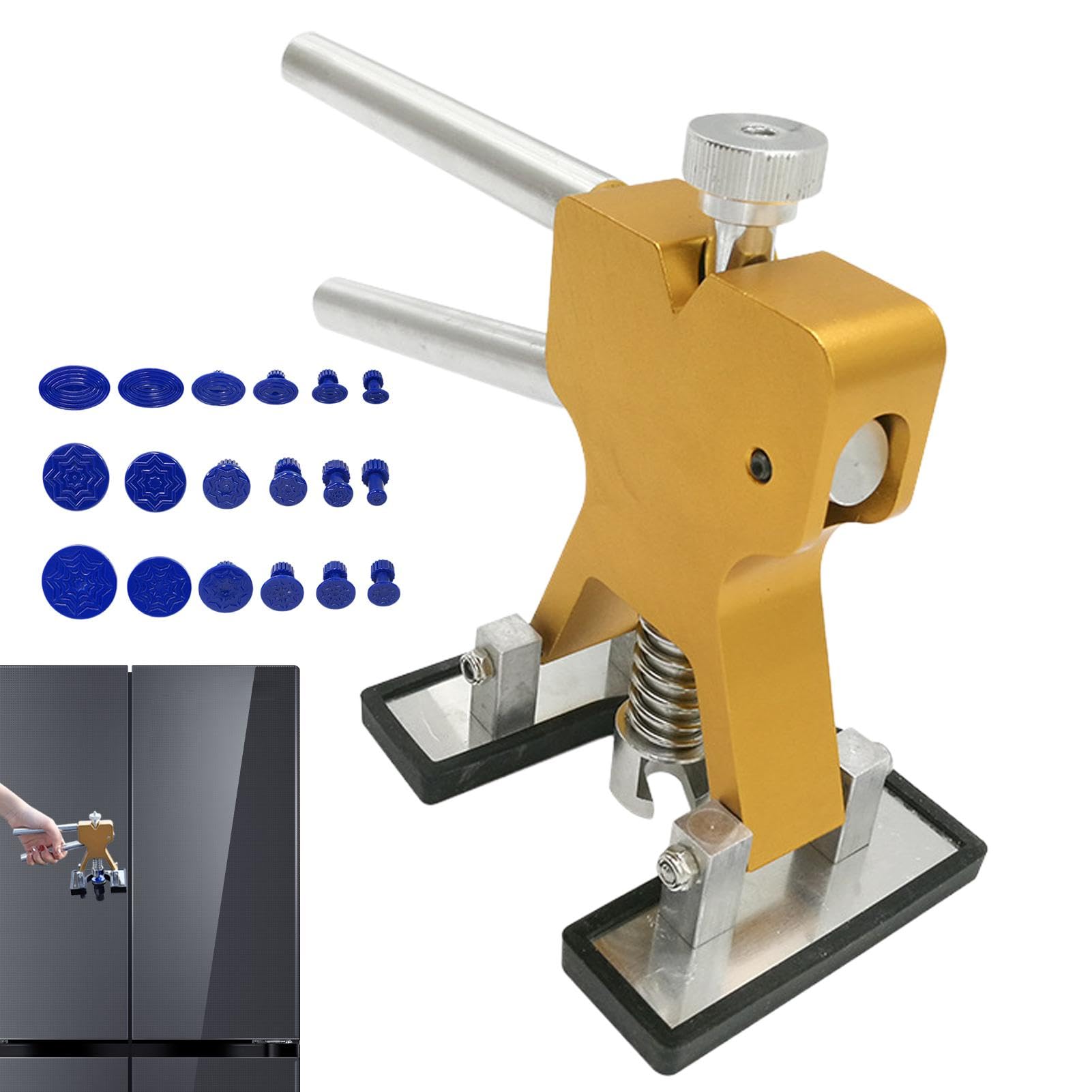 

Dtharen Инструмент для удаления вмятин, Подъемник для вытягивания, Набор для удаления вмятин автомобиля | Безопасно снимается Please refer to the description