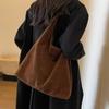 Autumn And Winter Vintage Women'S Bag Large Capacity Suede Shoulder Bag Solid Color Simple Versatile Bucket Bag Quality