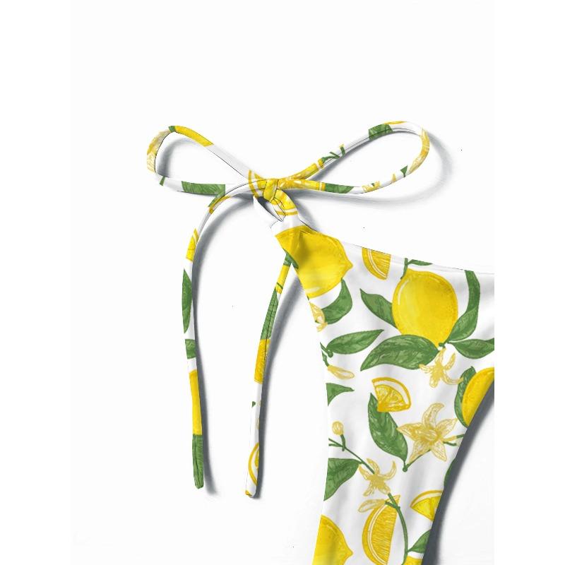 New European and American Style Solid Color Sexy Lace-Up Hot Girl Style Fashionable Bikini Swimwear for Women