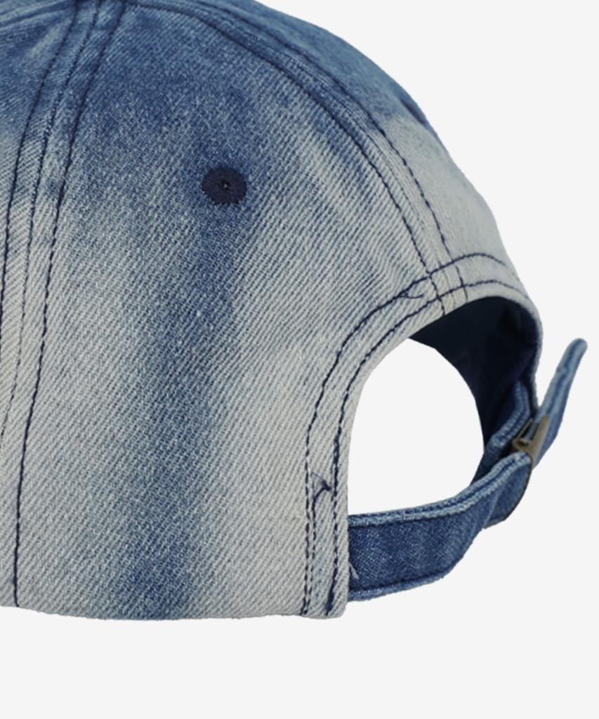Keijiem Embossed Logo Denim Ball Cap Blue
