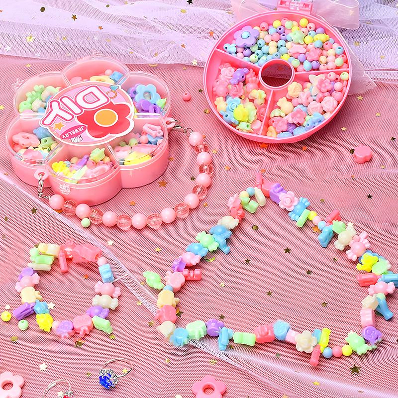 Non-Toxic Children'S Handmade Beaded Bracelet Making Kit Toy Play Home Diy Bracelet Necklace Jewelry Beads Set Handbag Toys For Children Gift