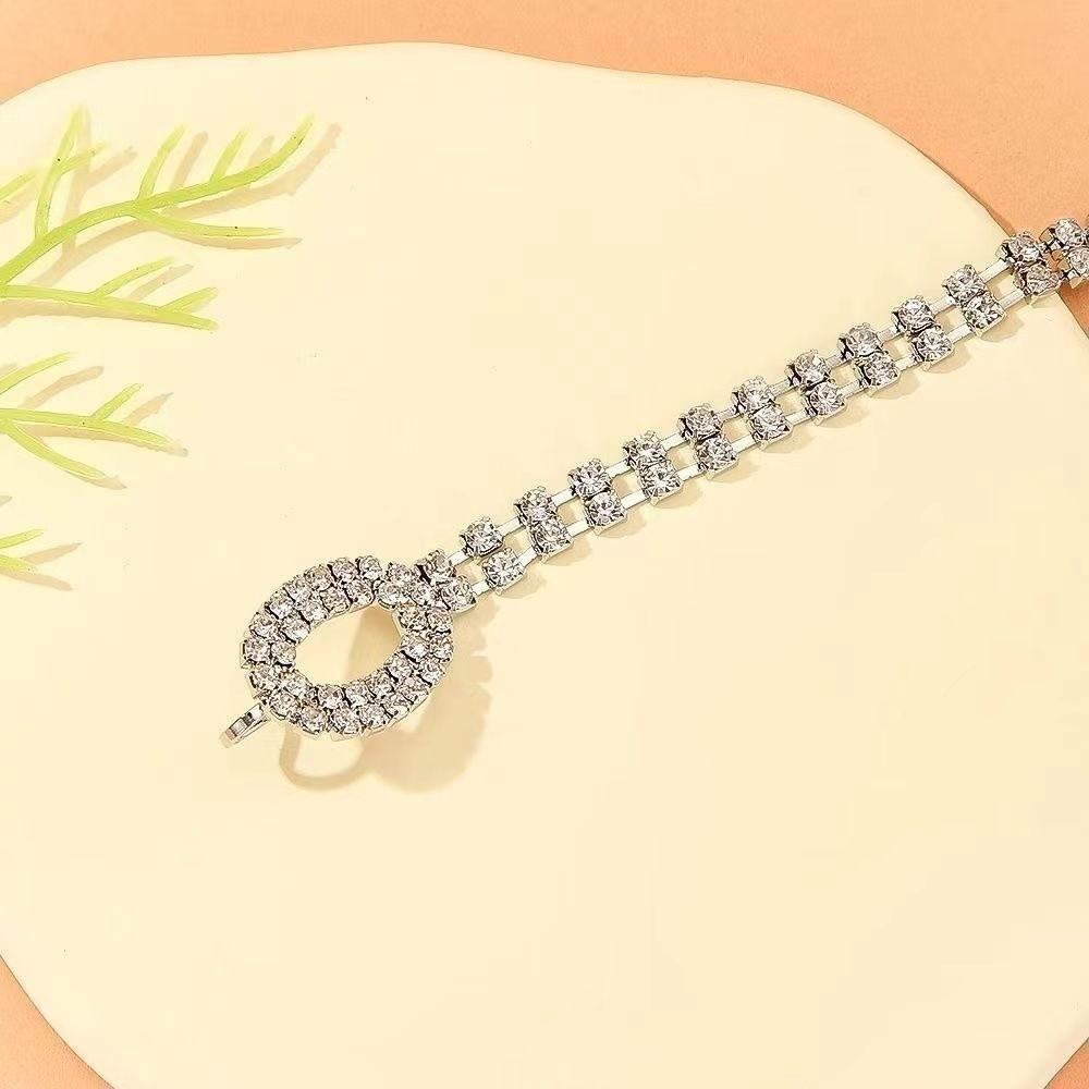 Silver Waist Chain Belt Rhinestone Decorative Belt Waistband Body Link Belts for Wedding Party