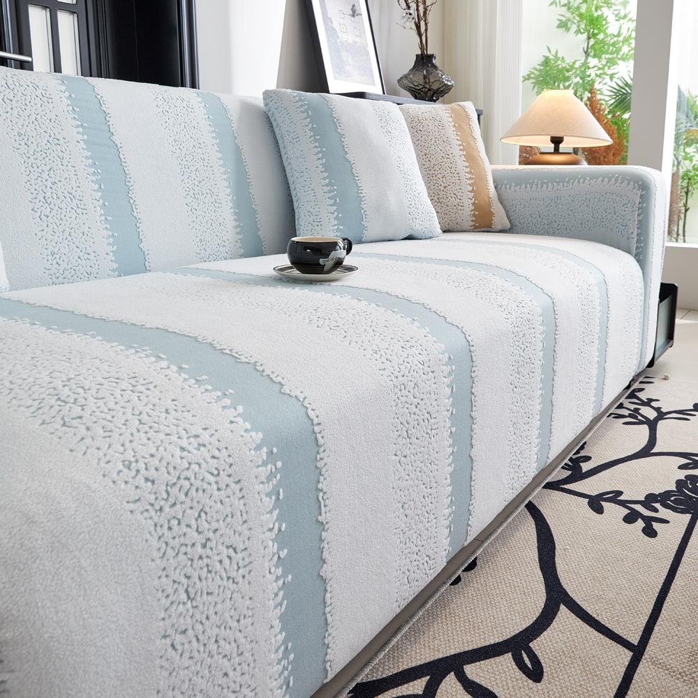 Jacquard Samt Neuer All-Inclusive Universal-Sofabezug Grenzüberschreitend Vier-Jahreszeiten Universal Rutschfest Elastisch Sofaüberwurf Kissen