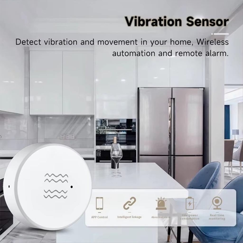 4PCS Tuya ZigBee Smart Vibration Sensor Real Time Monitoring Door Window Detection Alarm Smart Home Security System