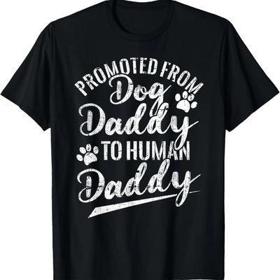 Befördert vom Hunde-Papa zum Menschen-Papa Neues Papa Vatertag T-Shirt