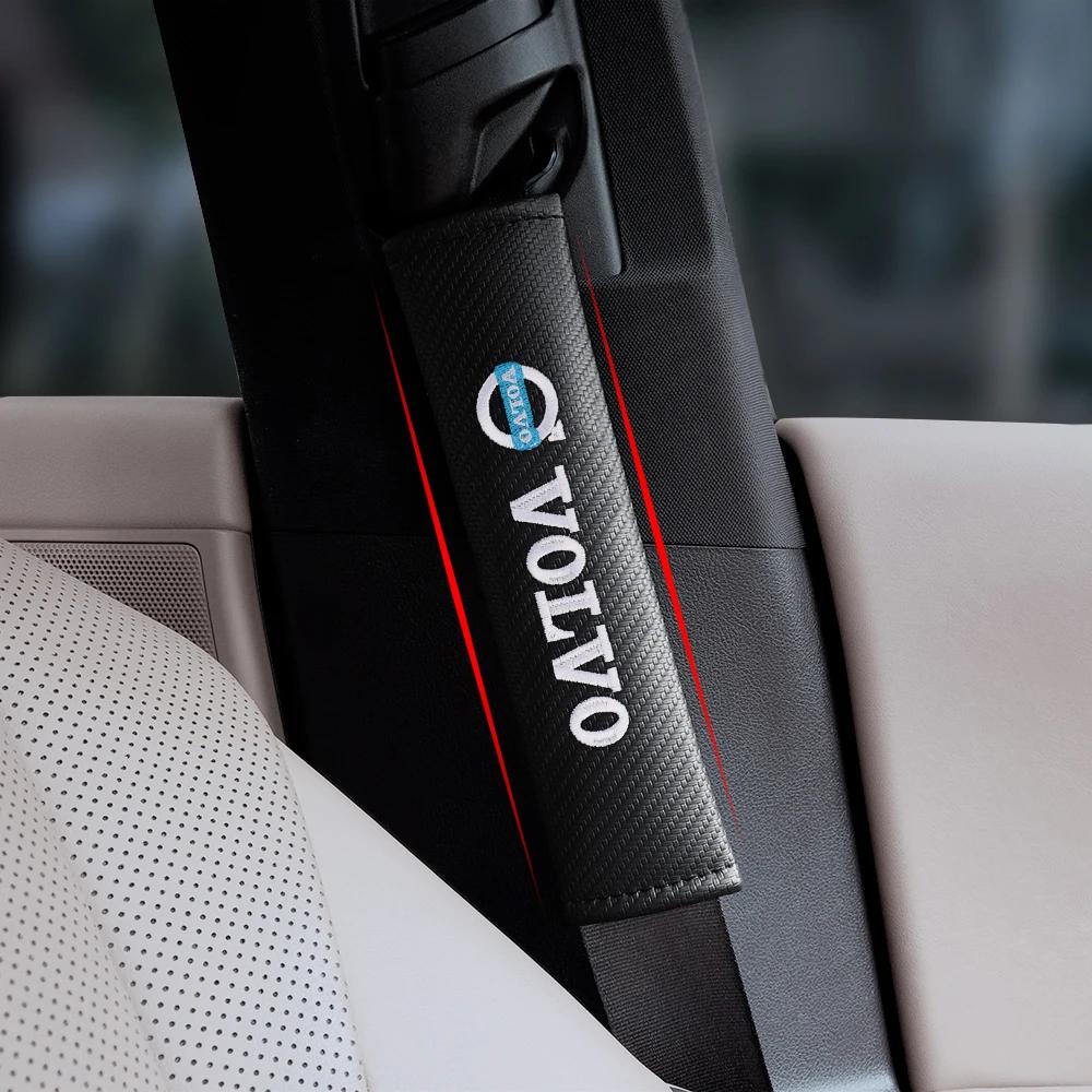 Hzmuq8 Car Styling Seat Belt Cover Leather Seatbelt Shoulder Strap Protector Pads For Volvo Rdesign Polestar AWD V50 S60 XC60 S40 XC40 Lmjp0
