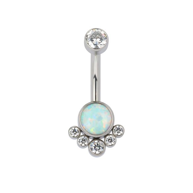 ASTM F136 Titanium PIERC Pendant Curved Navel Barbell Shiny CZ Sexy Belly Dance Earrings Bellybutton Helix Body Piercing Jewelry