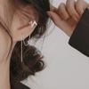 New Fashion Double Chain Pendientes Tassel Earrings Ear Clip for Women Girl Long Cuff Earring No Pierced Bohemia Gift Trend