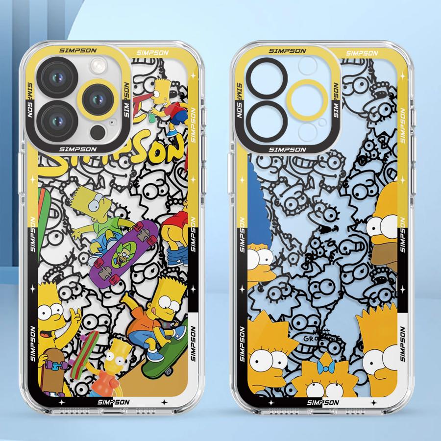 Simpson Fun Family Case for Apple iPhone 16e 17 Air XS XR 13 12 11 17 Pro Max 7 8 SE 15 14 16 Plus Soft Cover