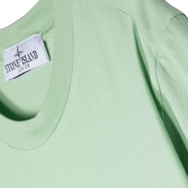 STONE ISLAND T-Shirt Kids FW23 Pattern Print Crew Neck Short Sleeve Light Green Kids Tops 781620147-V0052