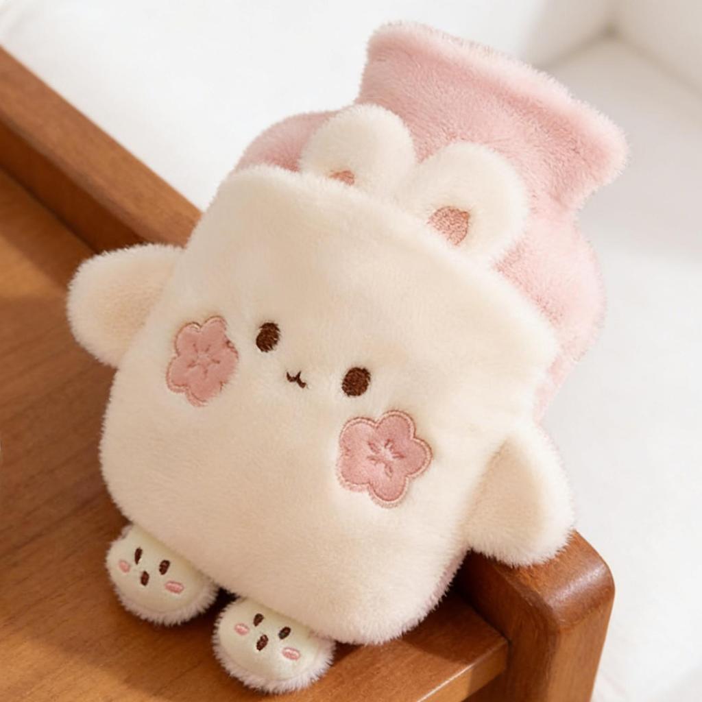 Plush Hot Water Bottle 1L Animal Shape Warming Supplies Cute Stomach Warmer For Patients Elderly Students Athletes Players