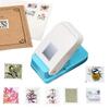 Square Hole Punch Large Portable Manual Ergonomic Square Hole Postage Craft Puncher for Cardboard Scrapbook Postage Envelope