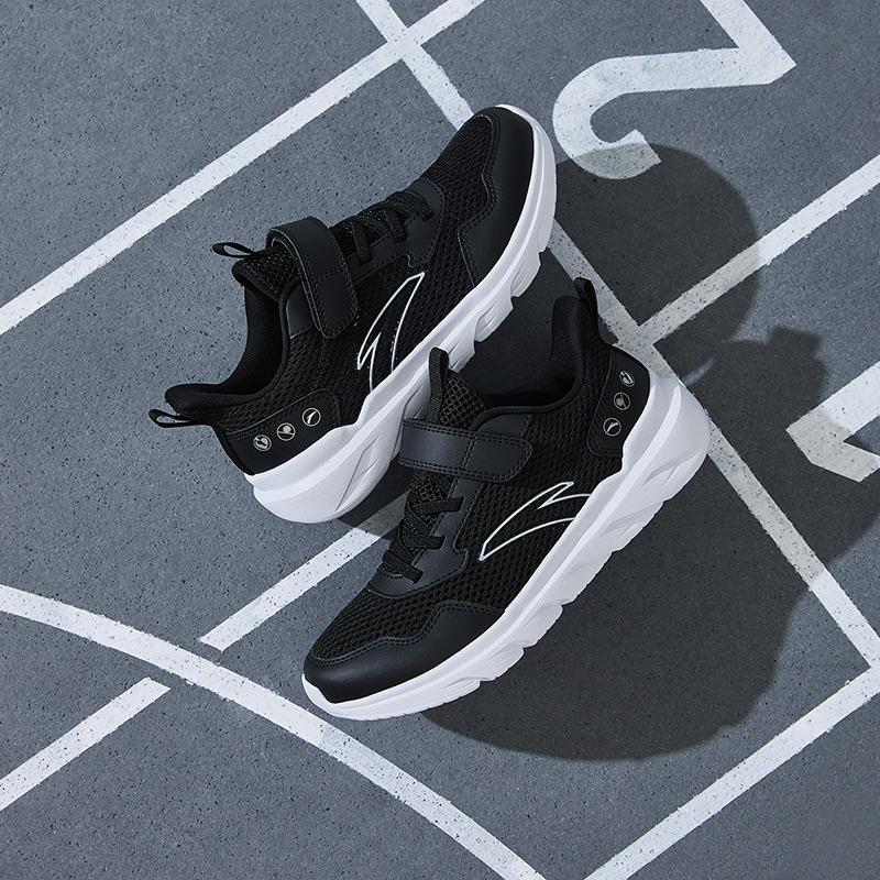 Anta Fashionable Versatile Non-Slip Breathable Low-Top Kids Running Shoes Kids sneaker Black White A12435567-10