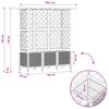 Raised Garden Bed with Trellis and Roof Gray 163.5 X 40 X 142 Cm PP