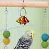 Wood Bird Swing Funny Natural Wooden Parrot Perch With Bell Training Stand Holder Exercise Stand Bird Play Gym For Parakeet