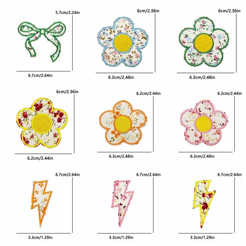 10 /26pcs Wholesale Fresh Letter Embroidery Patch Diy Floral Heart Bow Iron On Patches For Clothes Jackets Backpack Sew Stickers 