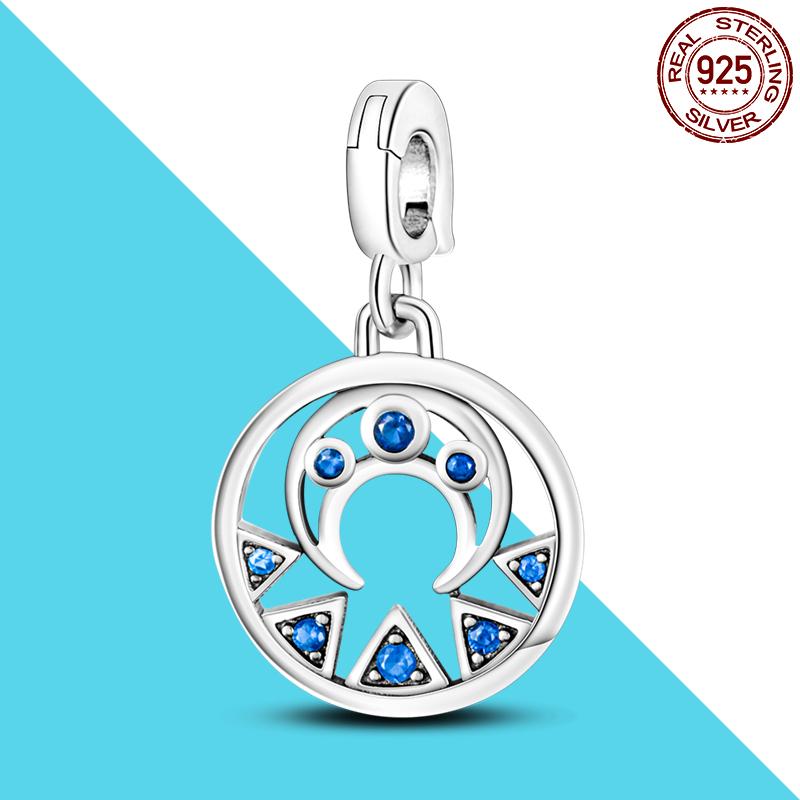 925 Silver Me Series Eye Medallion Pendant Charms for Bracelet Necklace DIY Link Earring Styling Two-ring Connector Jewelry