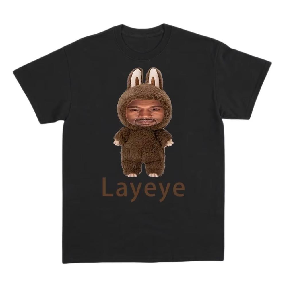 Kanye Wests Layeye T-Shirt Harajuku Stil Unisex und Unisex Sommer Mode T-Shirt Bedrucktes Kurzarm Lockeres Unisex T-Shirt Top