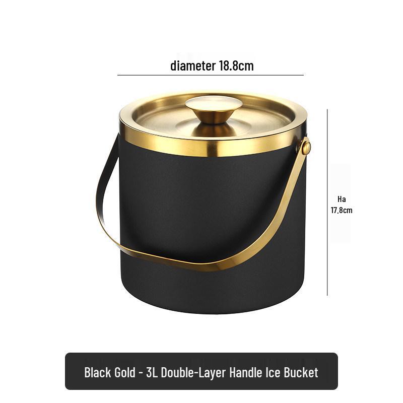 Double Layer Stainless Steel Ice Bucket for Wine & Beer