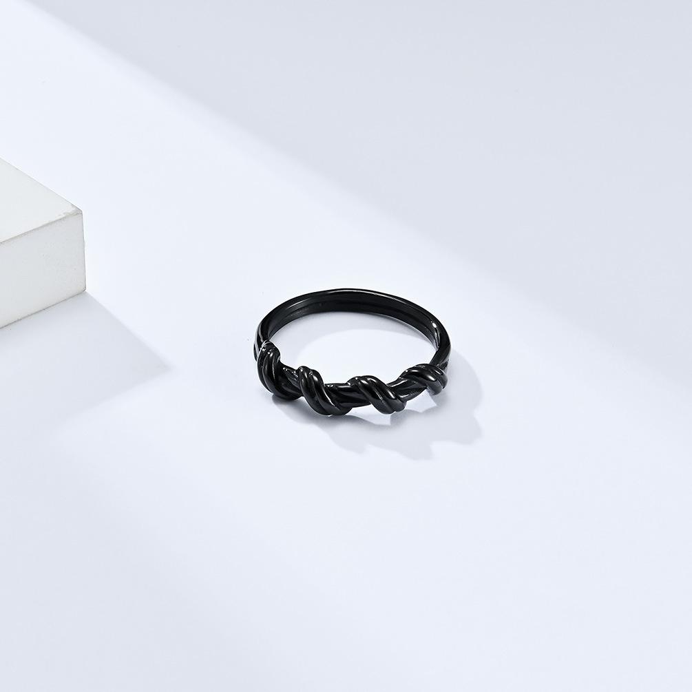 European and American Neutral Cold Wind Wire Wrapped Titanium Steel Ring Ring