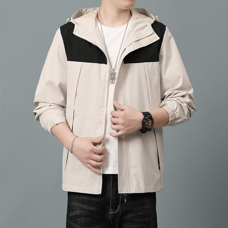 Chaqueta de primavera y otoño para hombre, chaqueta fina informal rígida, cortavientos, chaqueta deportiva para exteriores para hombre