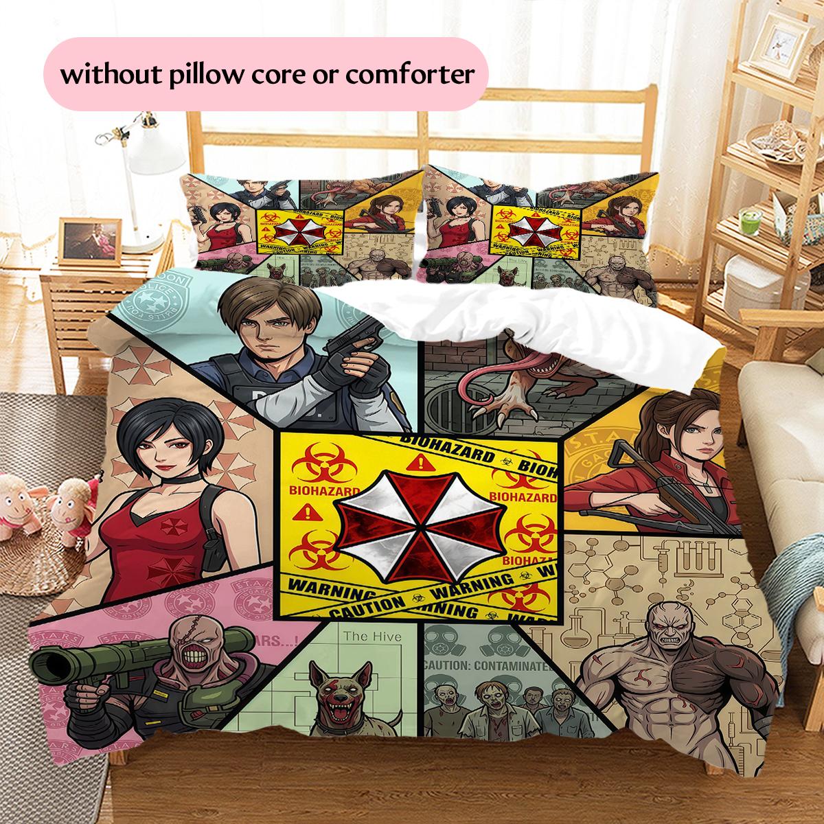 

Death Note spliced characters Pattern Bedding Quilt Set Home Decoration Gift (1 * duvet cover + 2 * pillowcase without core) 135x200cm