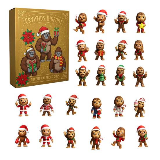 Christmas Savage Advent Calendar Cartoon Wild Man Figurine Xmas Countdown Calendar Home Office Desktop Ornament