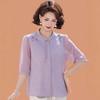 Stylish Chiffon Blouse for Moms 50+ - New Chinese National Trend, Summer Edition