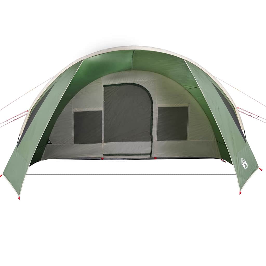 6 Person Tunnel Tent in Green and White 890 x 470 x 220 cm
