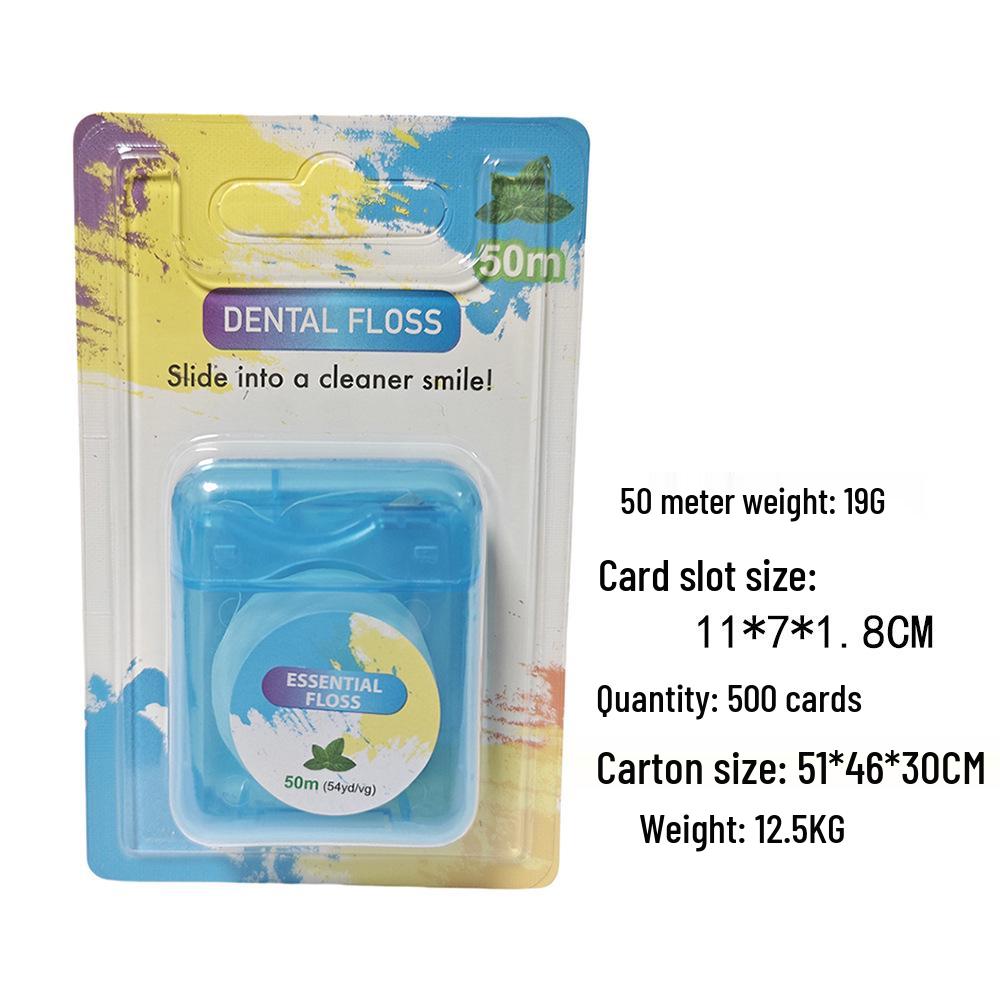 Extra Soft Mint Micro-Waxed Nylon Dental Floss, 50M - Disposable Interdental Cleaner