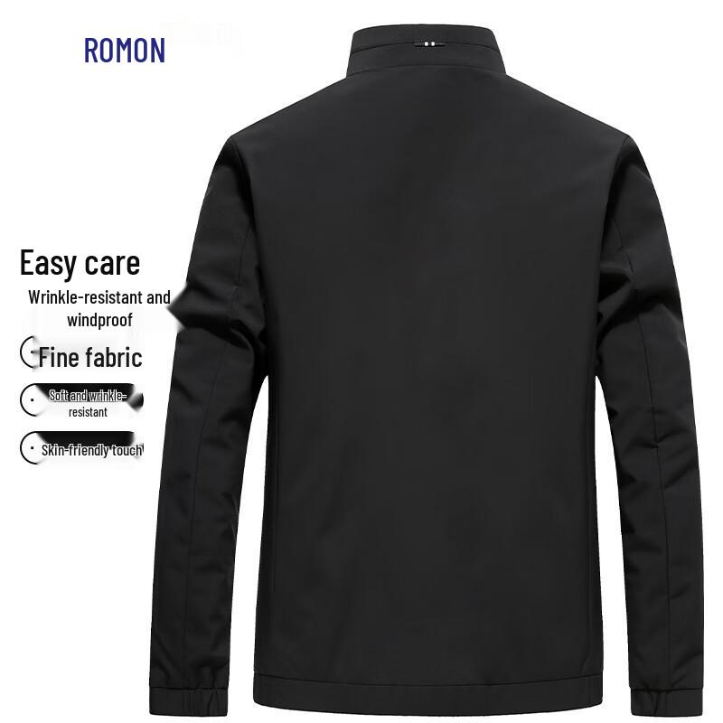 Romax Men's Anti-Wrinkle Windproof Stand Collar Jacket