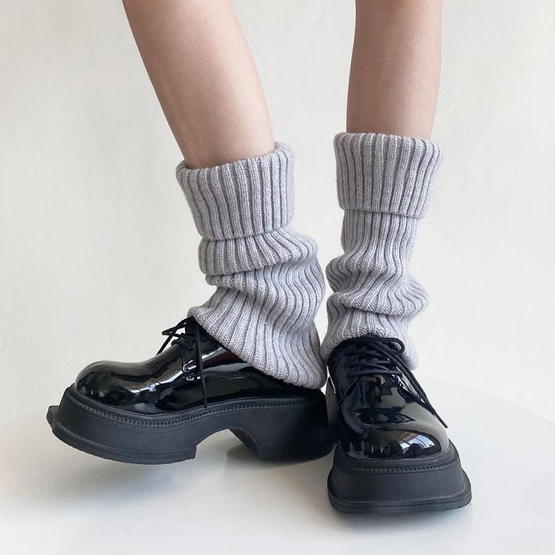 Socks cover women's y2k wear leg cover women's pile socks jk spice girl boot cover knitted medium tube calf socks spring and autumn