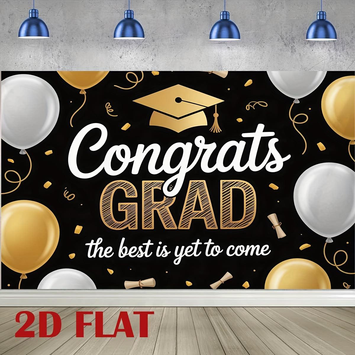 2D flat background banner graduation season celebration pattern background cloth, party supplies suitable for wall decoration 180X110
