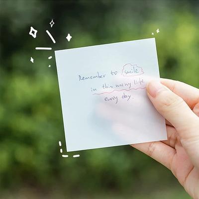 50 Sheets Creative Transparent PET Sticky Notes, Waterproof Posted It Pads - Essential Stationery for School, Office & Daily Notes