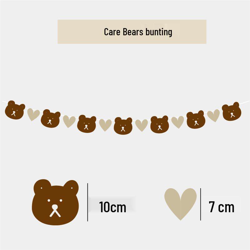 

Корейский фетровый детский праздничный баннер в стиле мори: Баннер-вымпел «Мишка и сердечко» для празднования первого дня рождения, ста дней или полной луны.