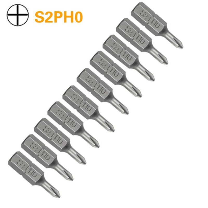 1 Inch PH0 PH1 PH2 PH3 Phillips Screwdriver Bit Set S2 Steel 1/4 Inch 6.35mm Hex Shank Electric Screwdriver Bits For Power Tools
