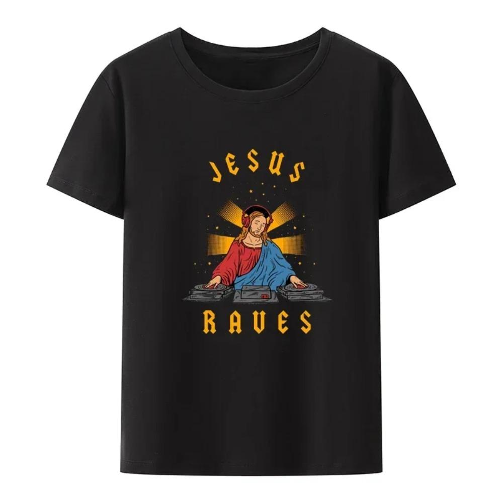 Hochwertiges Kurzarm-Oberteil Nicht Heute Satan Jesus vs. Satan im O-Ausschnitt T-Shirt Mann/Frau Kurzarm-Tees Shirt 2024 Neu