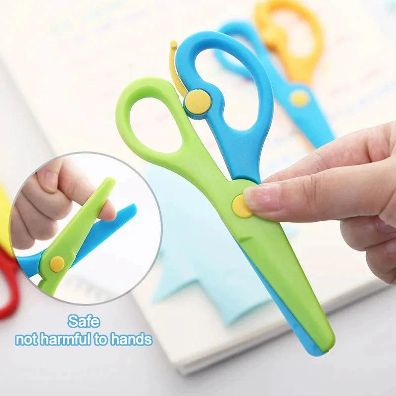 Plastic Scissors Double Color Splicing Handmade DIY Safe Scissors Office Art Supplies Student Specific Paper Cuttings Tools TMZ