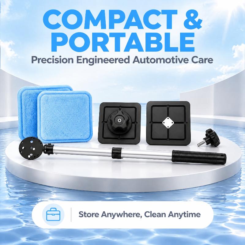 1 Set Microfiber Washable Pad Extendable Handle Cleaning Tool Telescopic Car Windshield Cleaner For Auto Window Glass Care