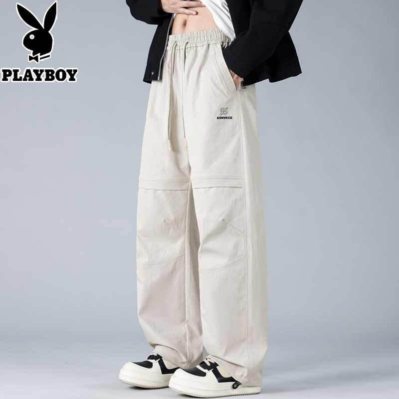PLAYBOY Men's Loose Wide-Leg Cargo Pants