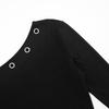 Europäischer Stil Damen Asymmetrisches Off-Shoulder Lochstickerei Cropped Pullover Top - Herbst Neuankunft