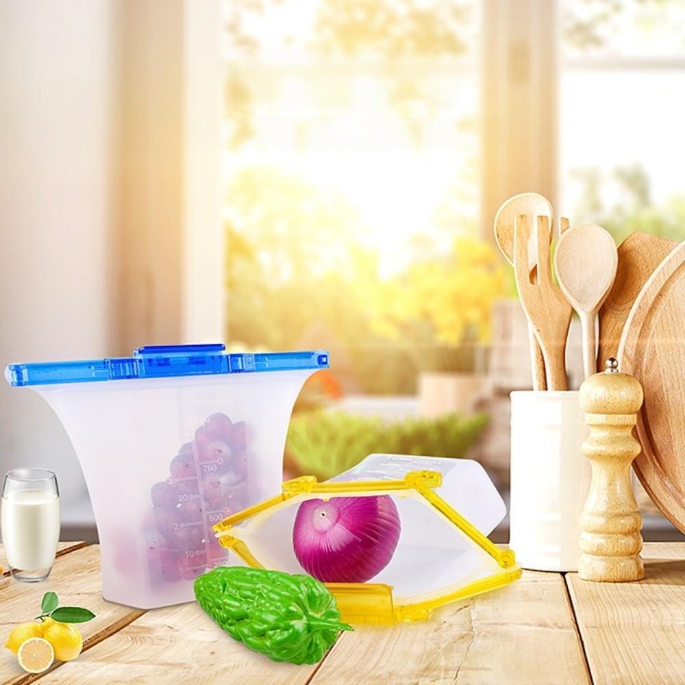 Food-grade Silicone Fresh-keeping Bag 1000ml Food Storage Bag Freezer Seal Bags Kitchen Tool