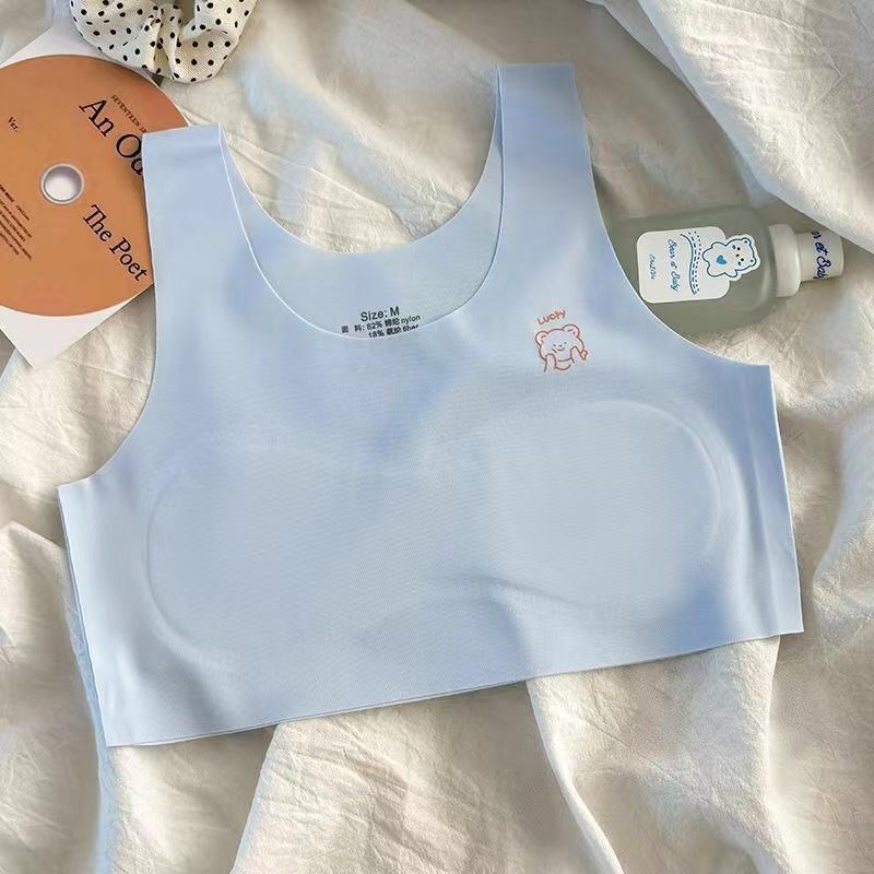 Children's Bras Teenagers Comfortable Breathable Simple Training Bra Vest Soft Elastic Skin Friendly Lingerie For Girls