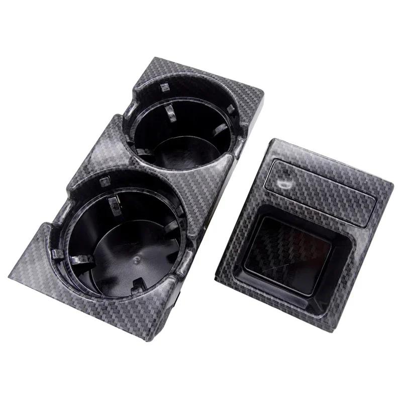 Car Vehicle Front Center Console Storage Box Coin Portable Rack Cup Drink Holder Black Double Hole For BMW E46 3SERIES 1999-2006