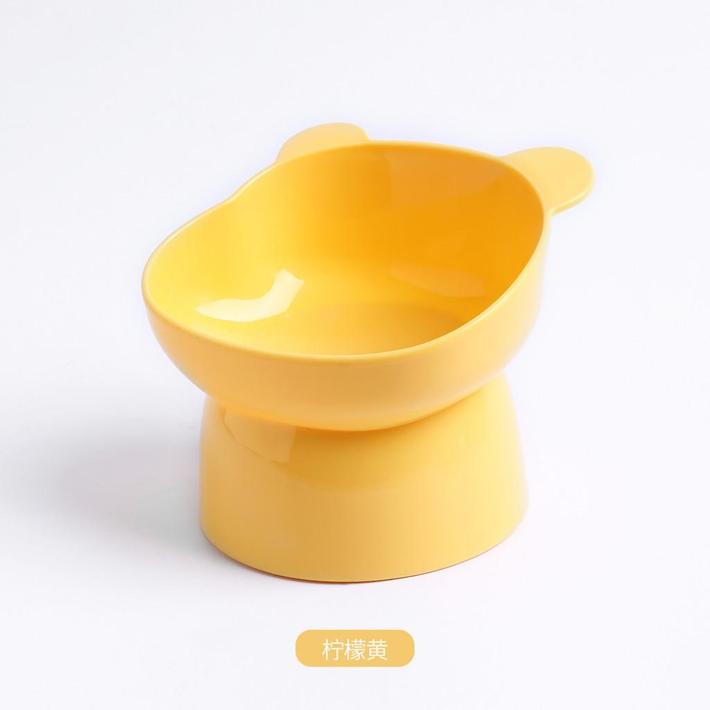 High-legged Cat Bowl Nordic Style Cartoon Neck-guard Anti-overflow Plastic Elevated Prevent Cervical Disease Pet Bowl
