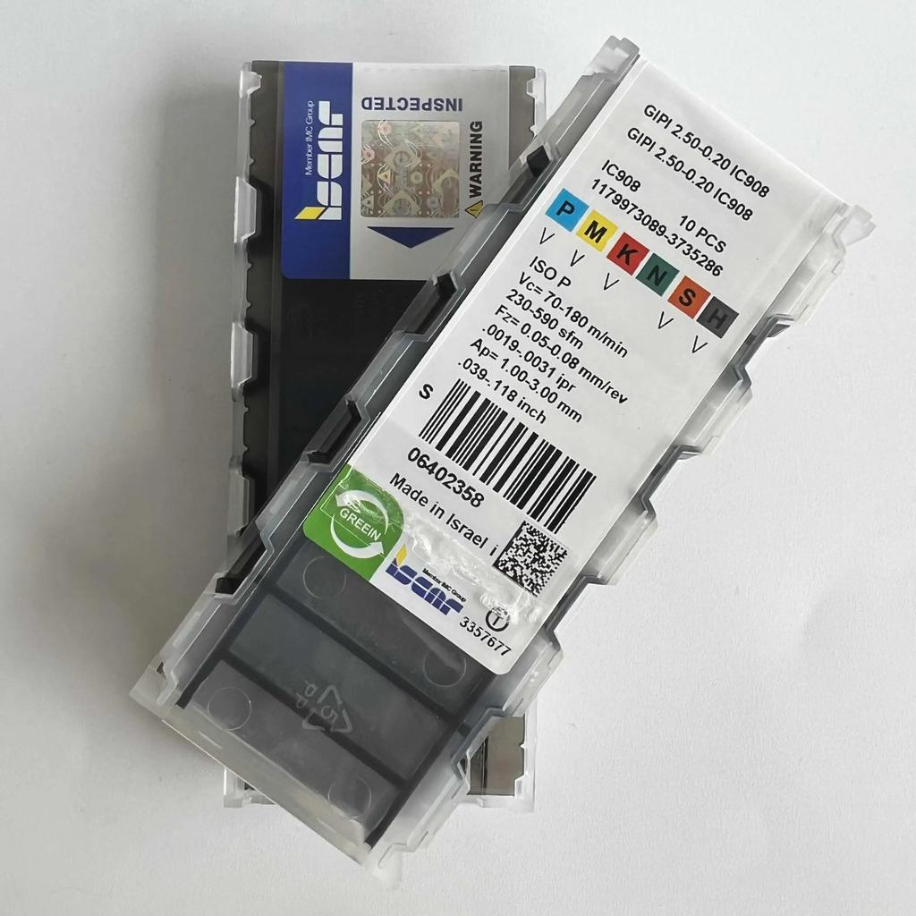 ISCAR / GIPI2.50-0.20 IC908   Industrial indexable carbide inserts 10 Pcs