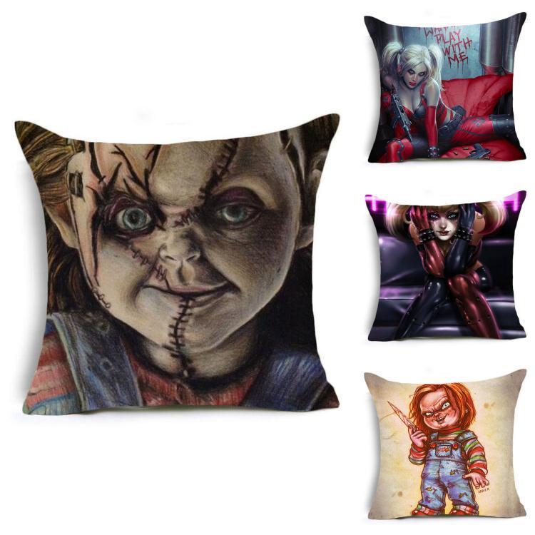 Chucky Good Guy Doll Horror Movie Design Cushion Pillow Case Cover In Vibrant Colors